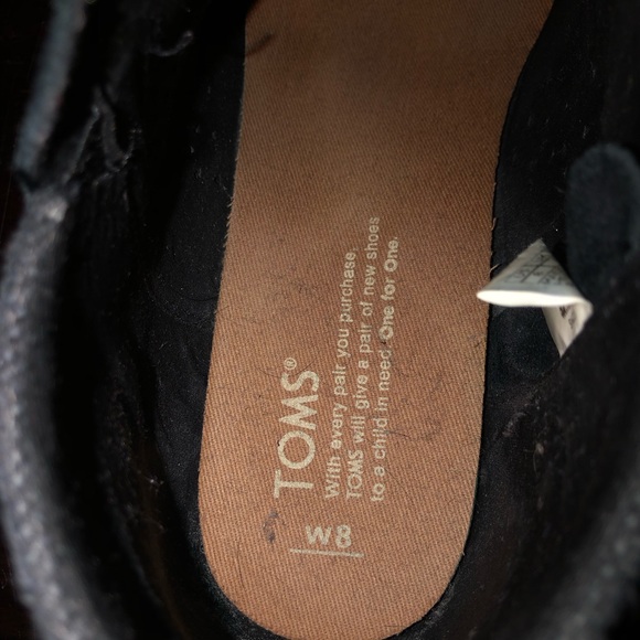 Toms Deia Low Heeled Ankle Boot in Black Suede and Gray Wool, Side Zipper - 8 - Picture 5 of 6